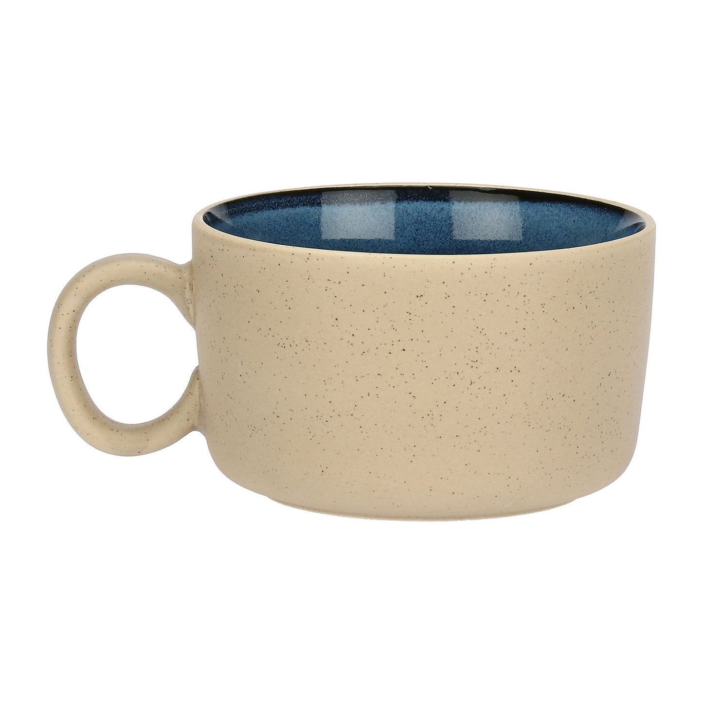 Coloured Glazed Breakfast Cup 450ml Blue