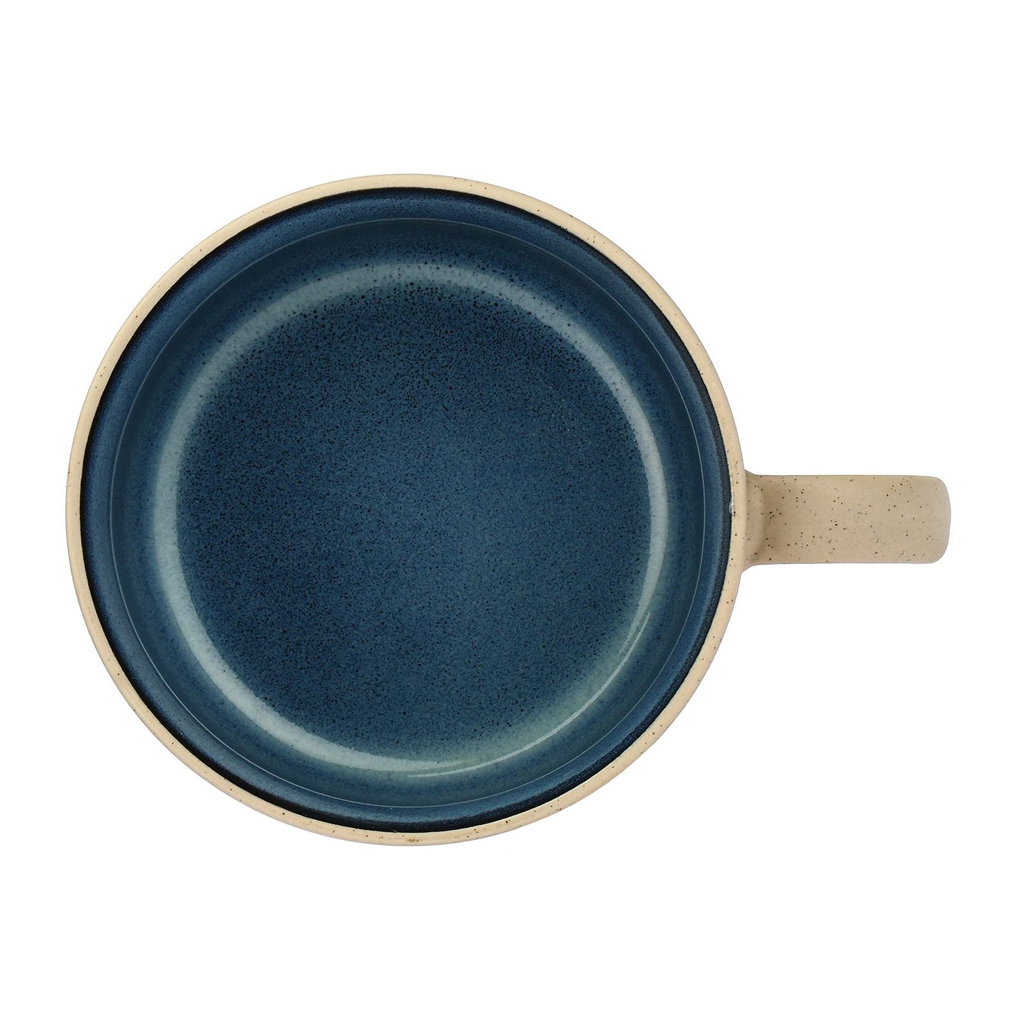 Coloured Glazed Breakfast Cup 450ml Blue