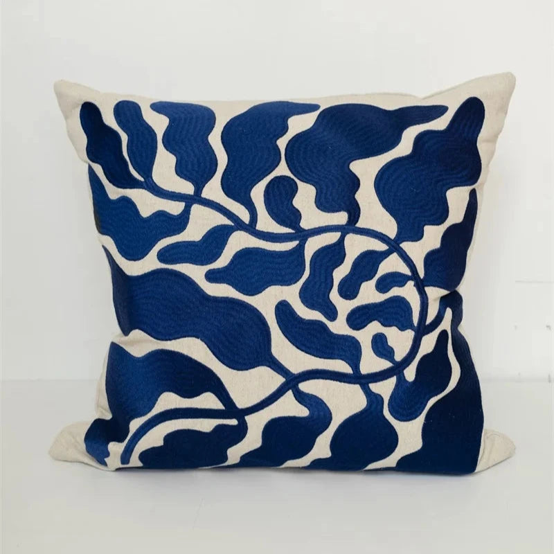 Blue Leaves Cushion