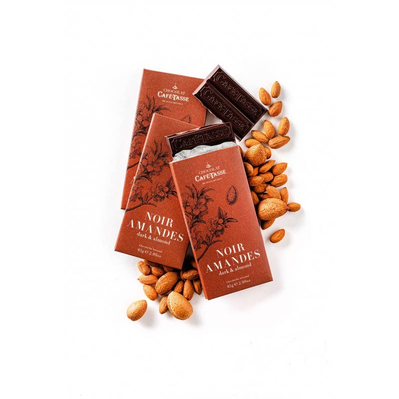Cafe-Tasse Chocolate Bar 85g Black & Almonds