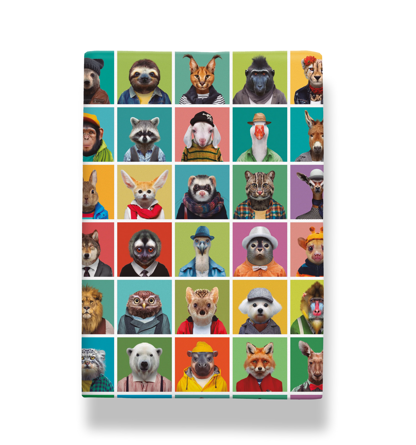 Zoo Portraits Colourful Polaroid Sheet Gift Wrap