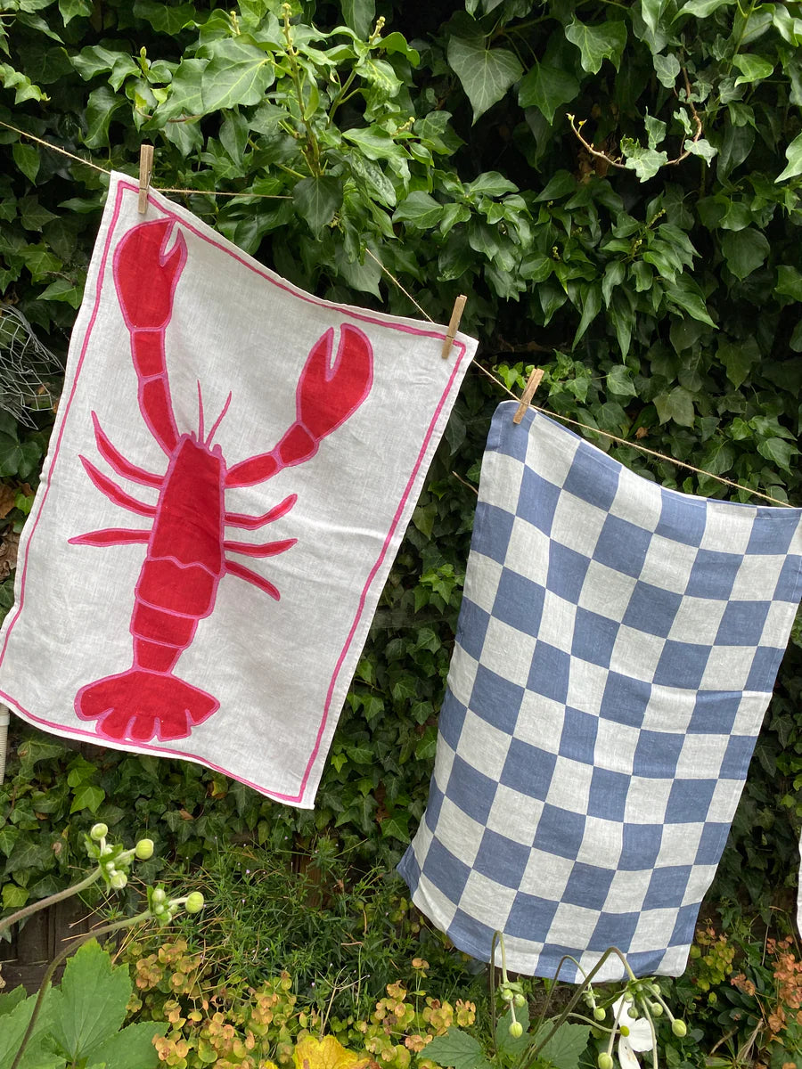 Amuse la Bouche Linen Tea Towel - lobster