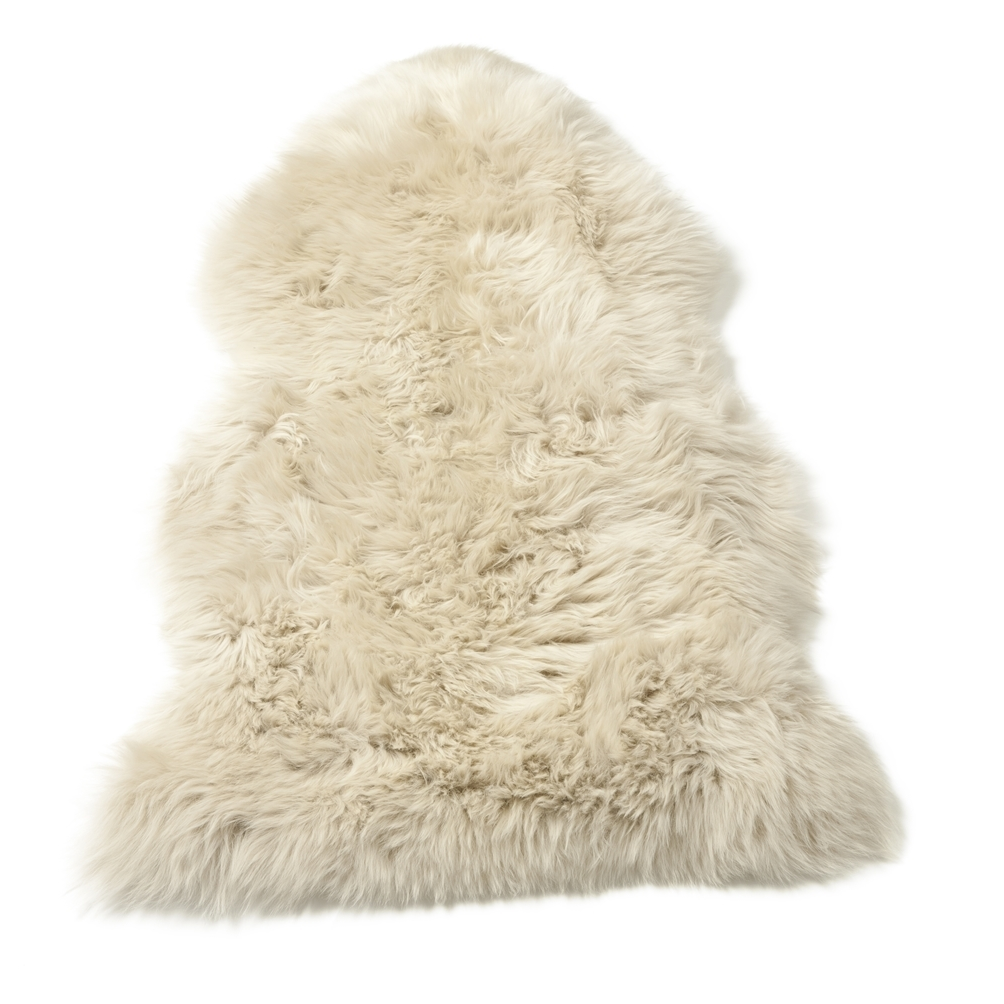 Soft Deep Pile Sheepskin Rug in Natural White: Ivory / 100