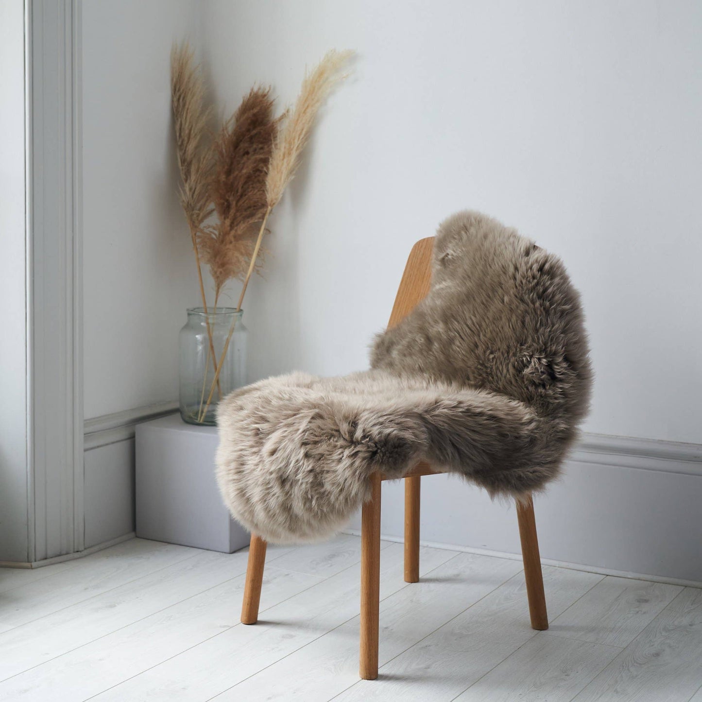 Genuine Eco Tanned Sheepskin Rug / Throw: Taupe