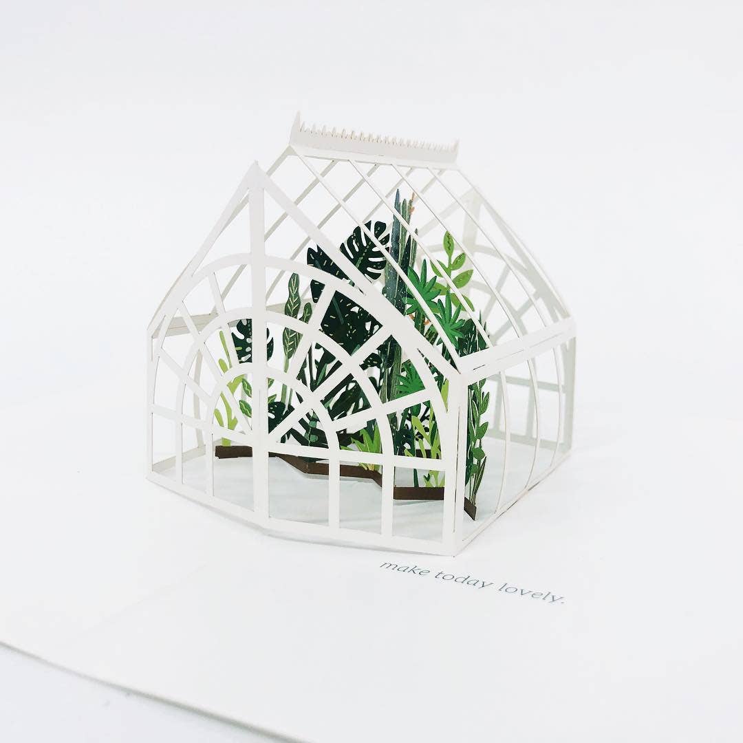 Green House Pop-Up Card