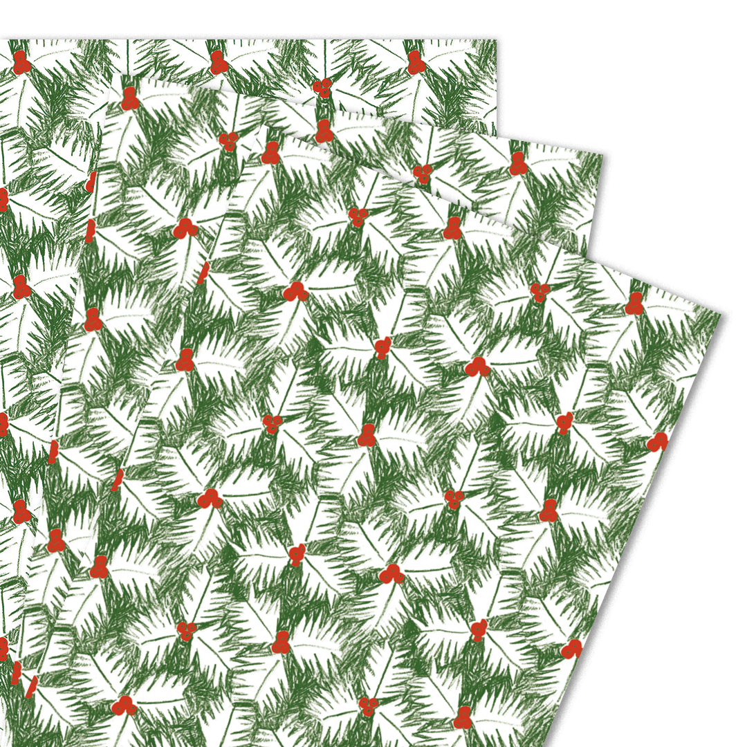 Holly | Christmas Gift Wrap Sheet