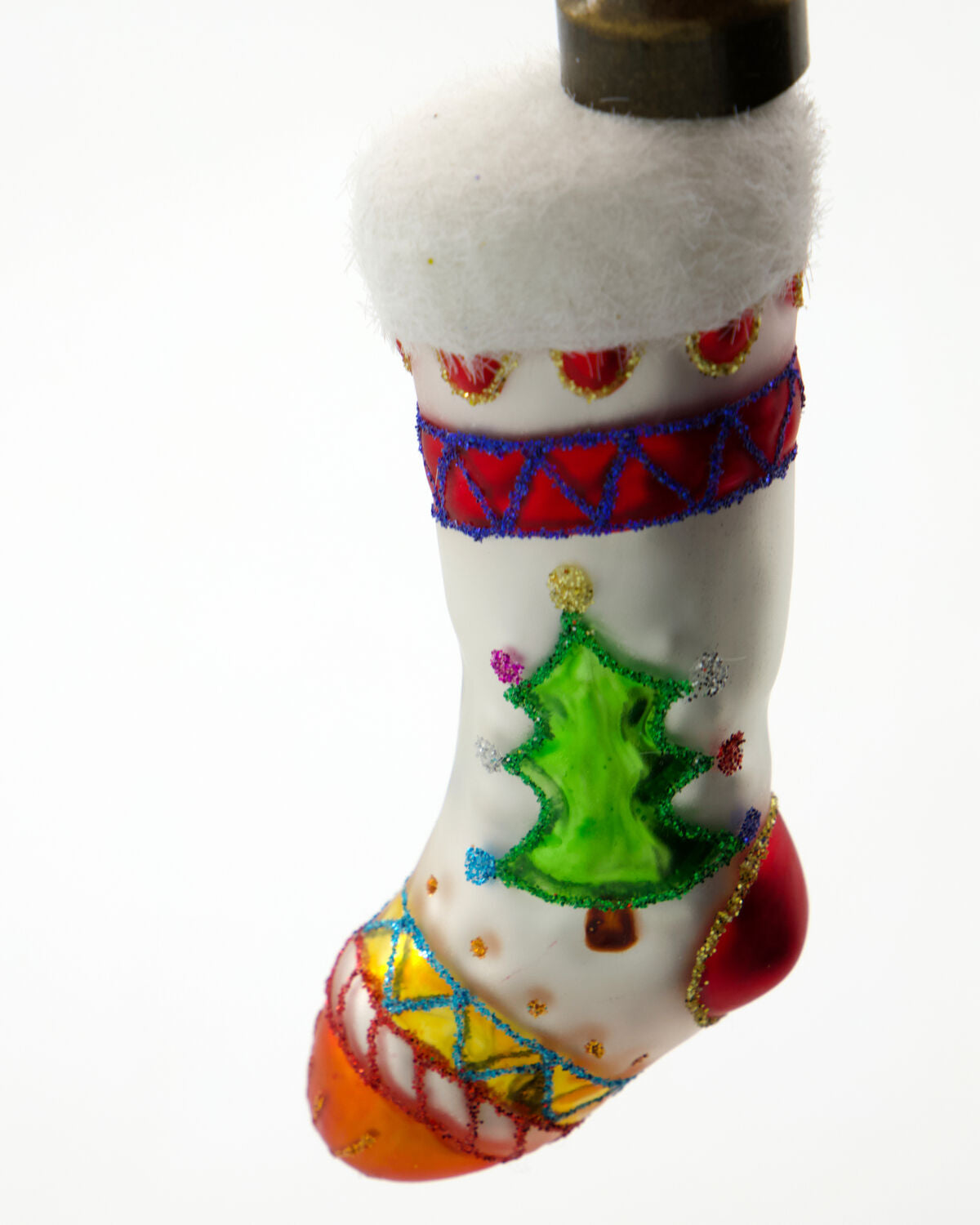 Christmas Ornament / Stocking / White + Red