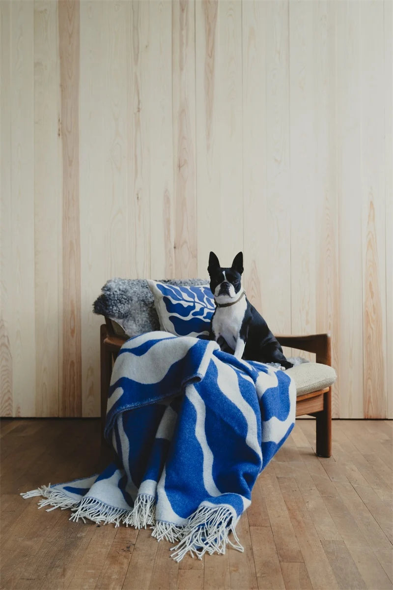 Blue Botanical Throw