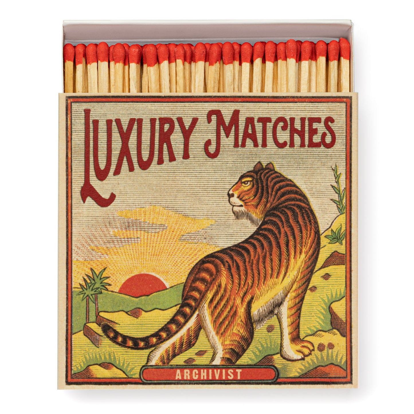 Archivist Square Box Matches - New Tiger