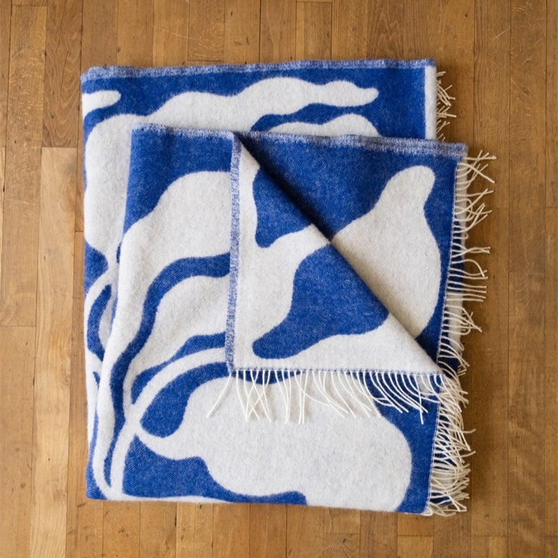 Blue Botanical Throw