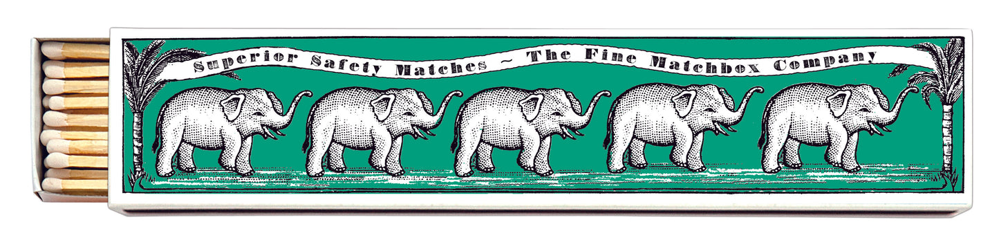Archivist Extra Long Matches - Green Elephants