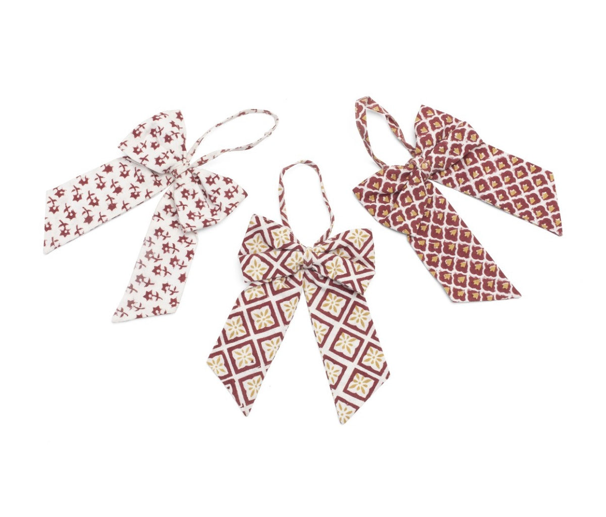 Bow Ornament - Mixed
Print - Red - set of 3