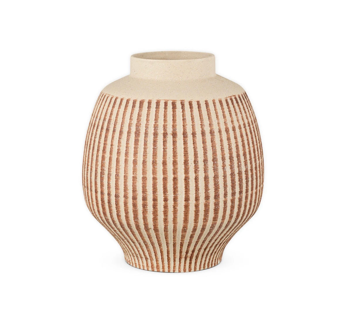 Perola Reactive Glaze Decorative Vase - Natural & Rust - Small