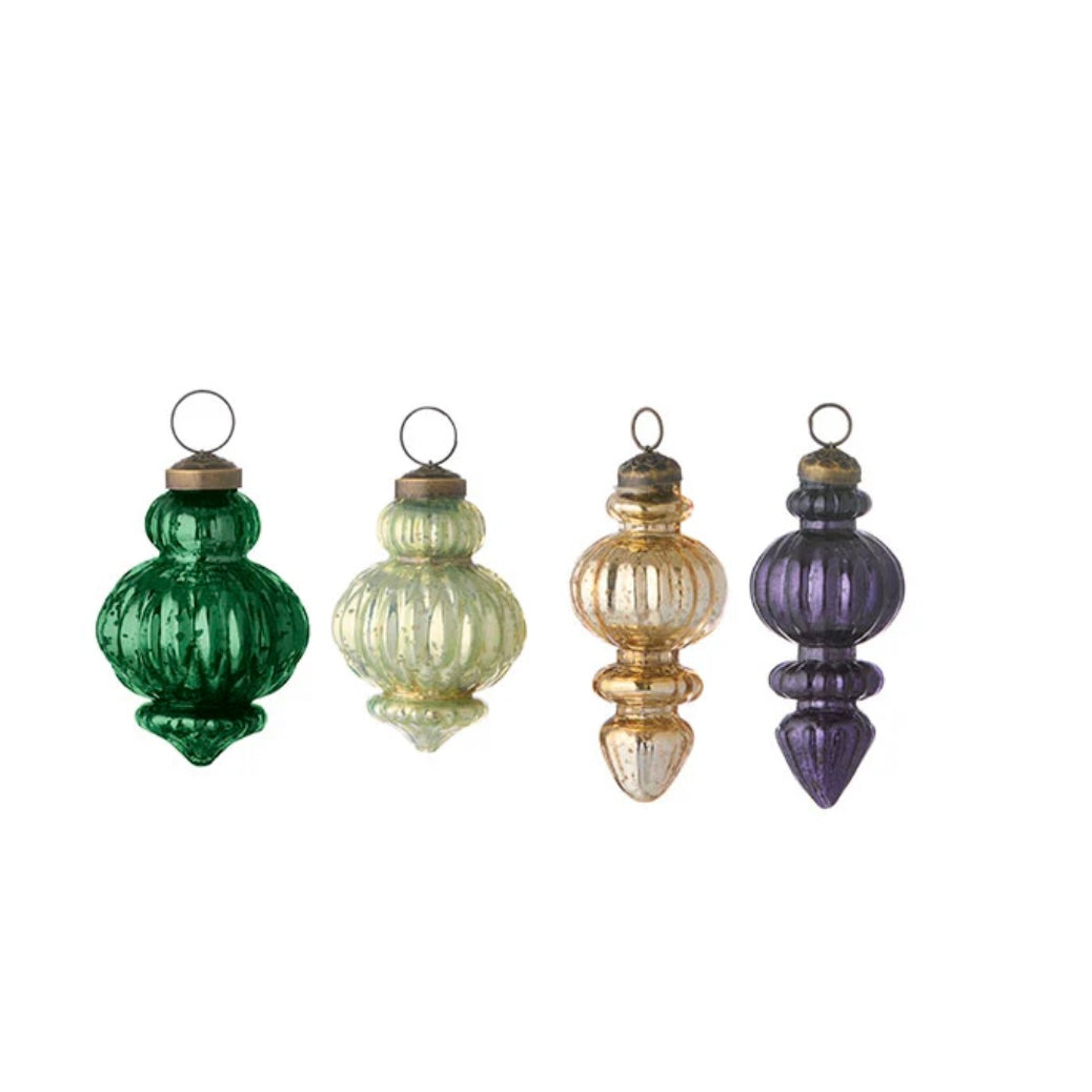 Bungalow Glass Bauble 7-8cm Gala Peacock
