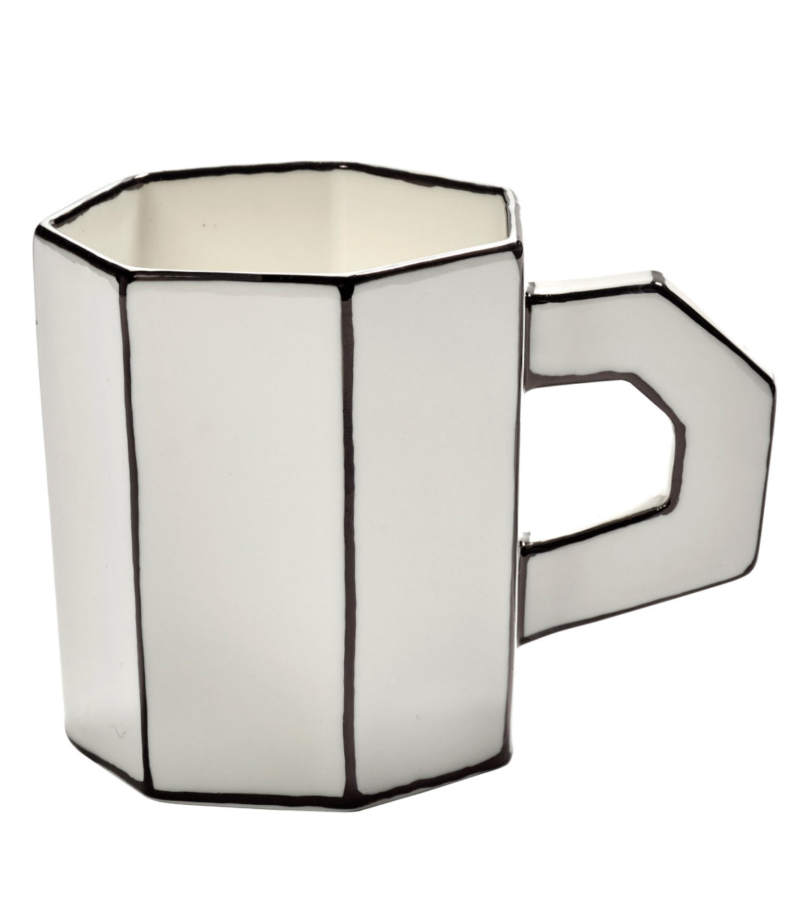 SERAX TEA CUP WHITE/BLACK CARTE BLANCHE