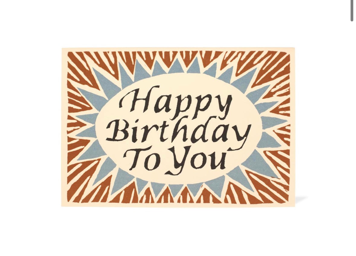 Card Happy Birthday To You Brown And Blue