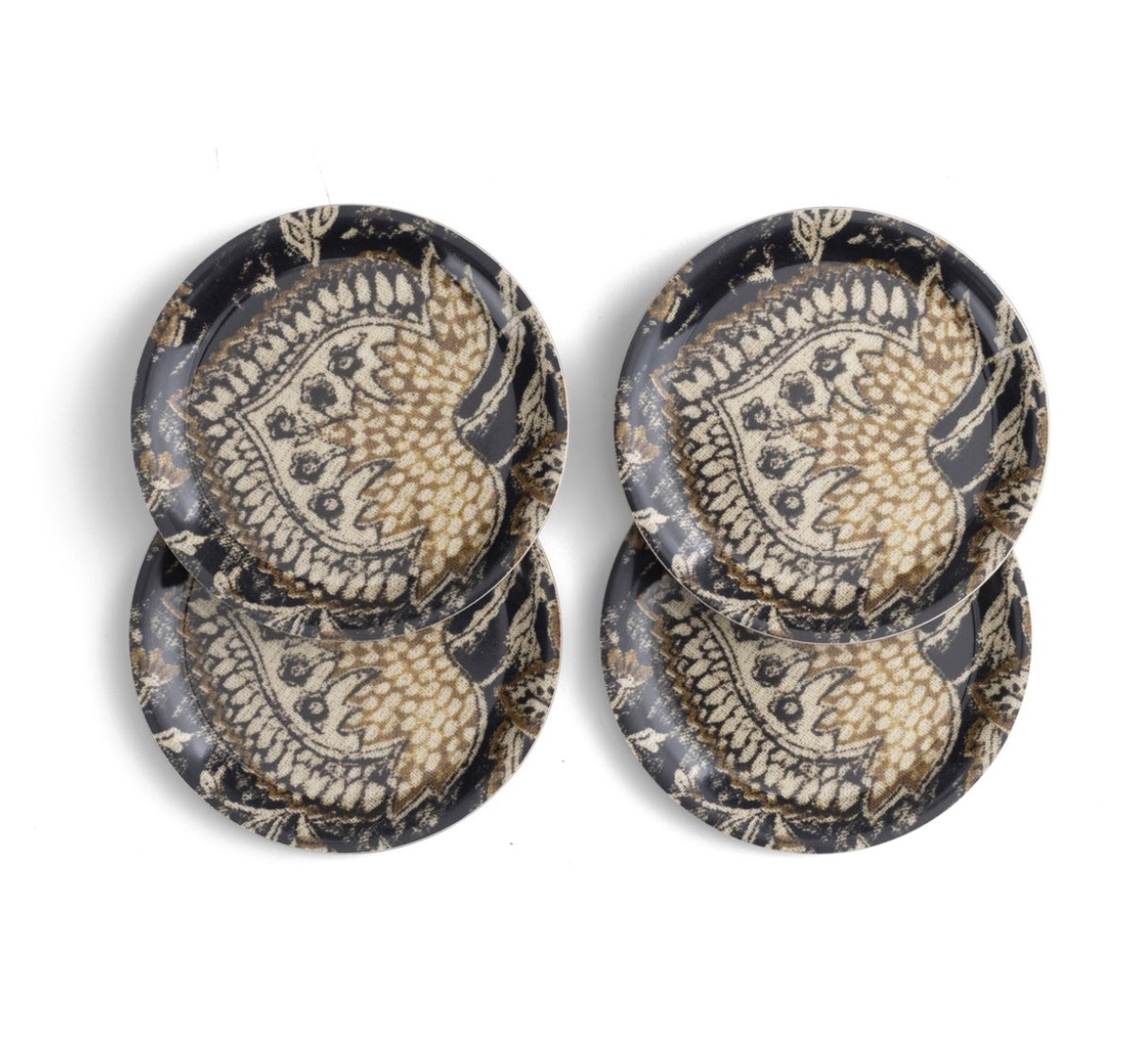 Coasters / Oriental /
Black / round 11 cm /
set of 4