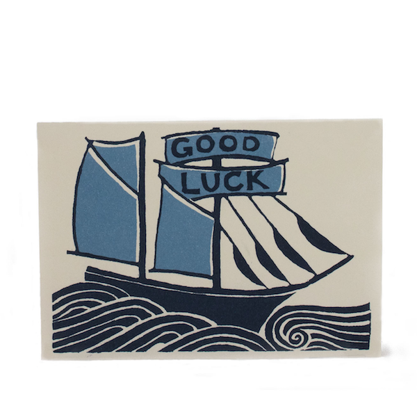 Cambridge Imprint Card Good Luck Ship