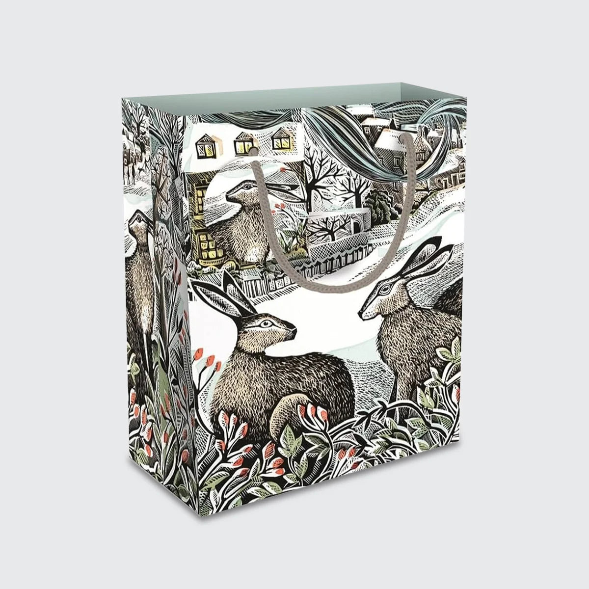Angela Harding We Three Hares Christmas Gift Bag