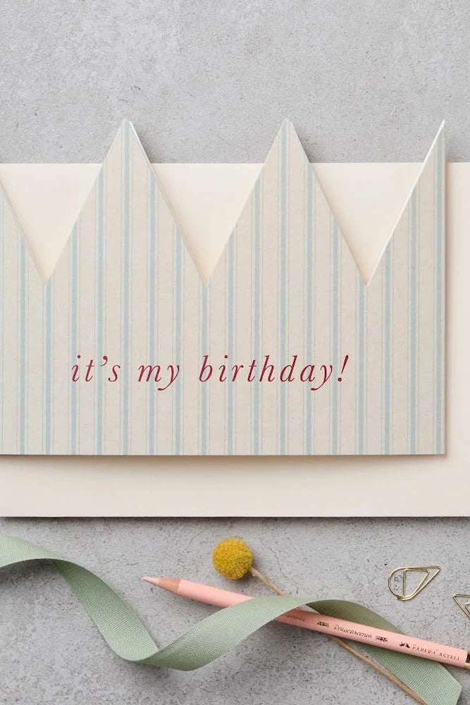 Striped Party Hat Crown Card