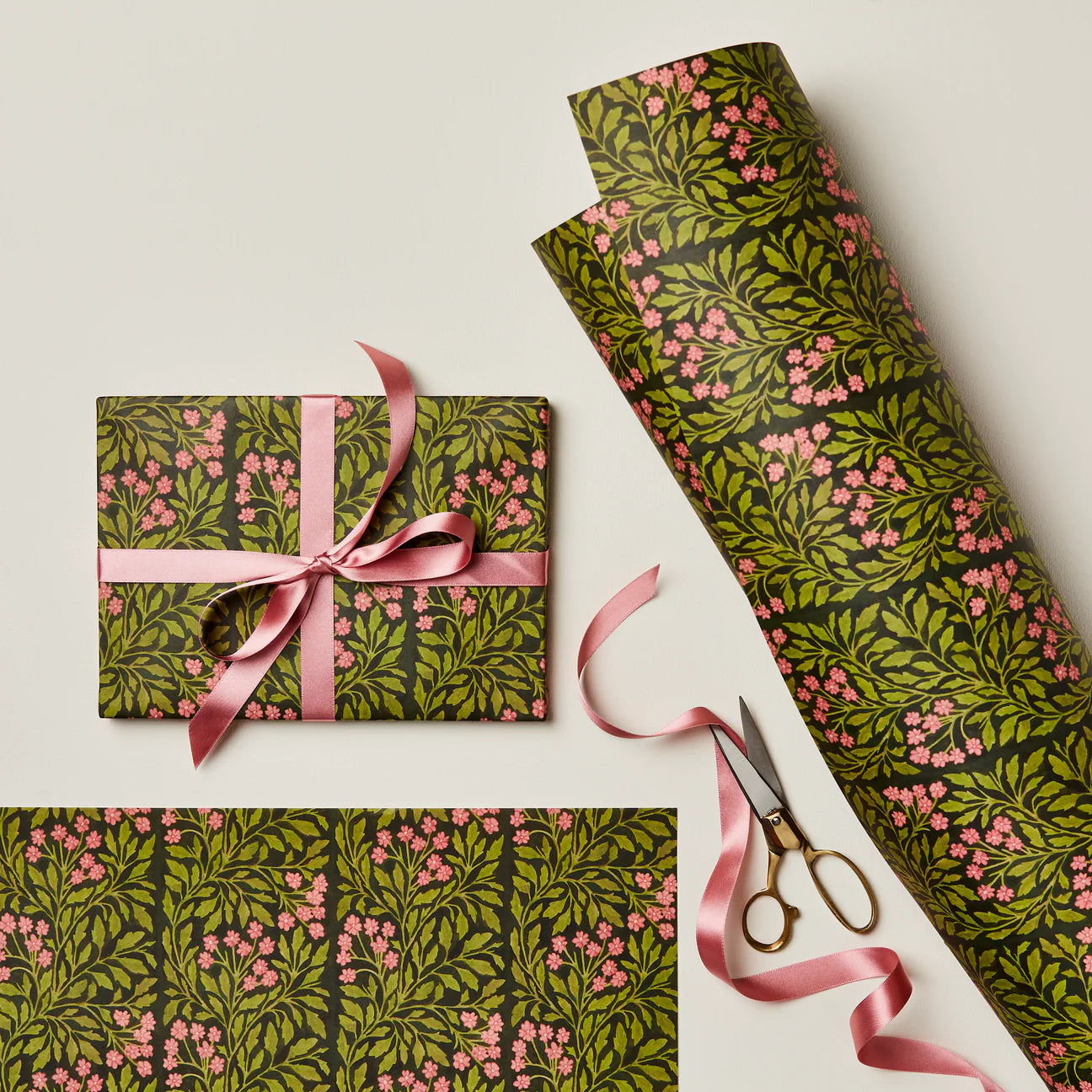 Green Flora Patterned Sheet Paper