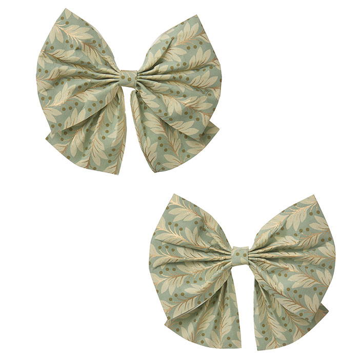 Paper Bow Naya 12cm Sage/Gold S/2pcs