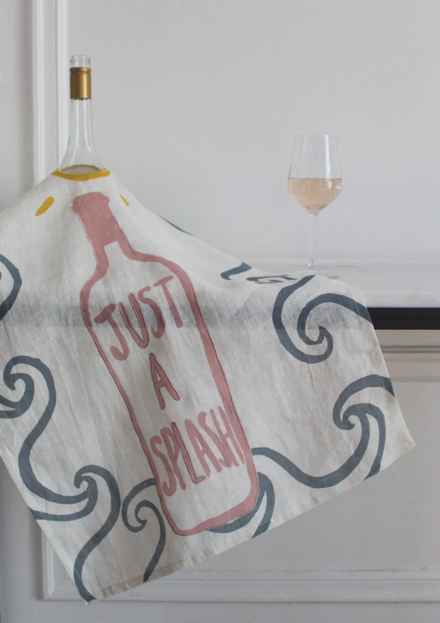 Amuse la Bouche Linen Tea Towel - Splash