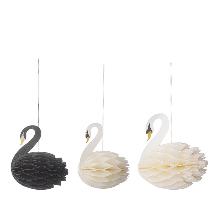 Honeycomb Swans H7/8cm Black/Off