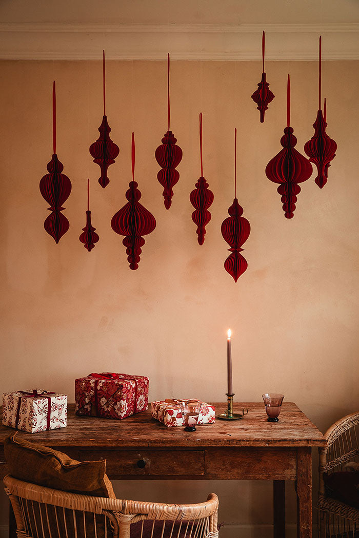 Honeycomb Ornament H20cm Flare Ruby