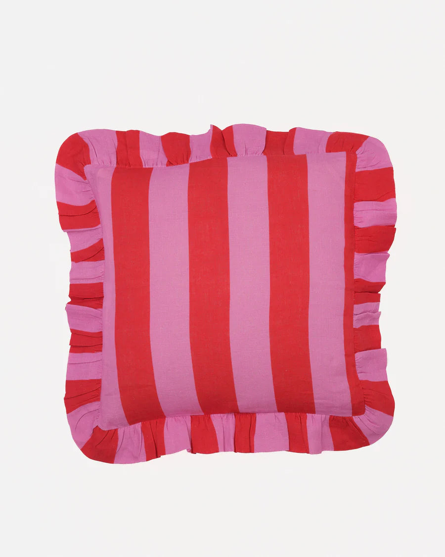 Amuse La Bouche Ruffle Cushion - Cerise + Fuchsia Extra Wide