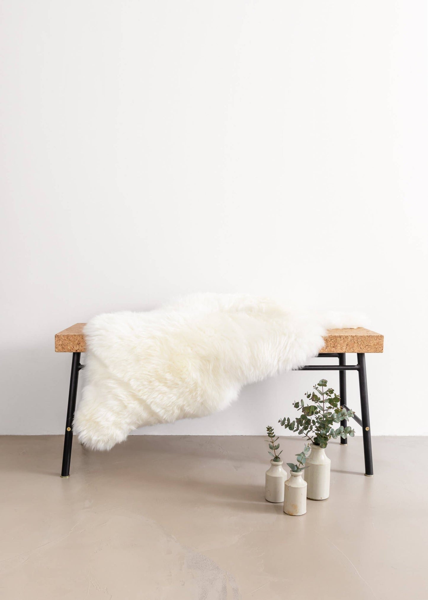 Soft Deep Pile Sheepskin Rug in Natural White: Ivory / 100