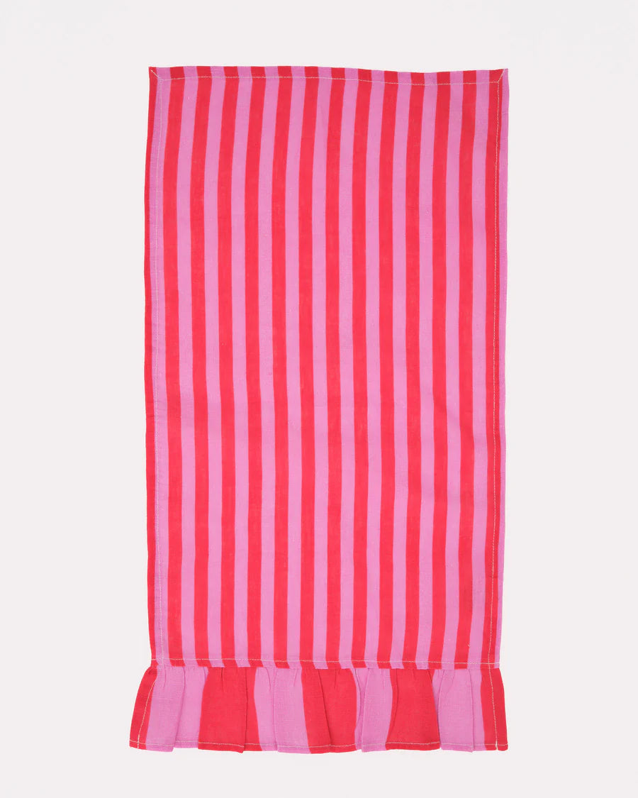 Amuse la Bouche Hand Towel set of 2 Fuchsia Stripe