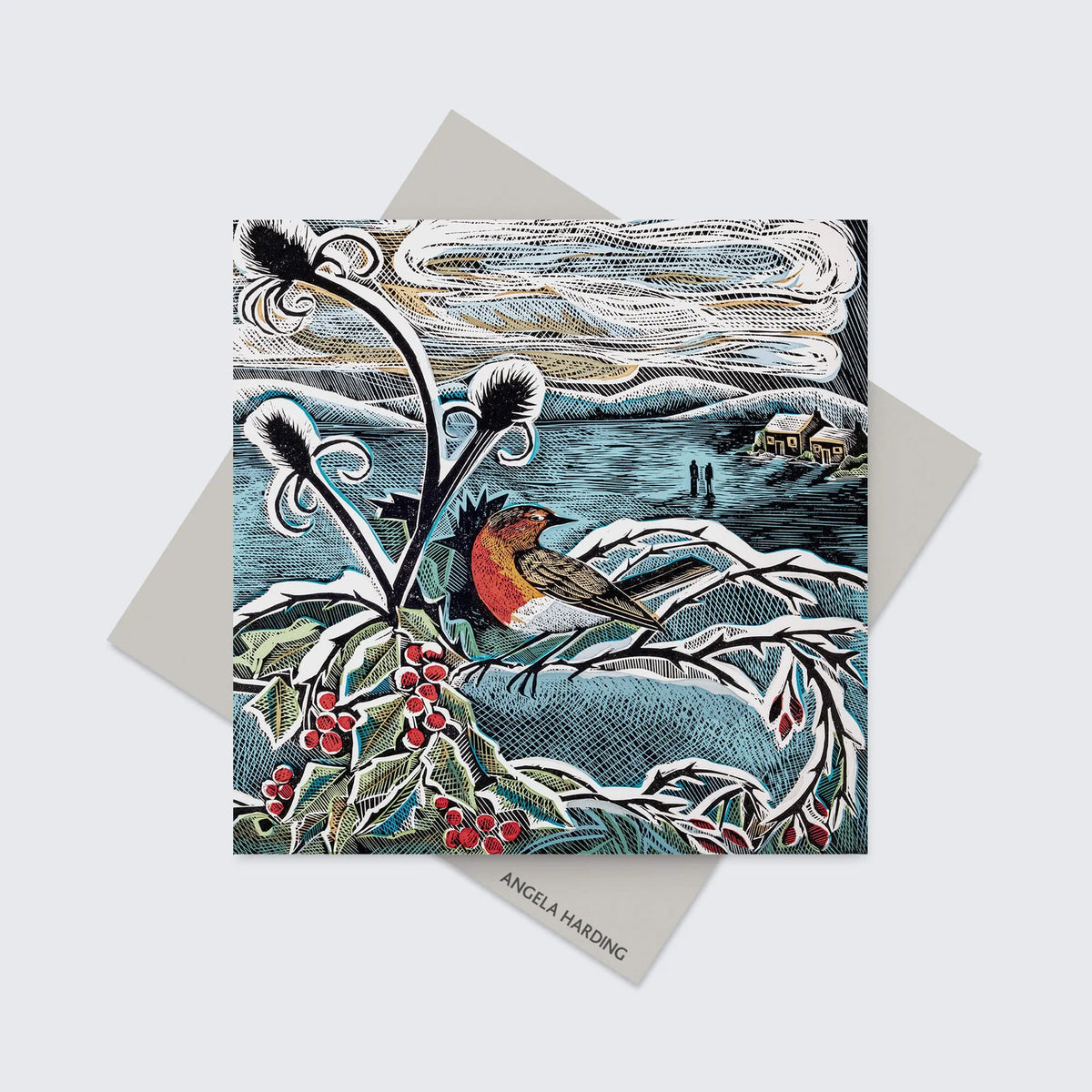 Angela Harding Scottish Robins Christmas Cards / PK 5