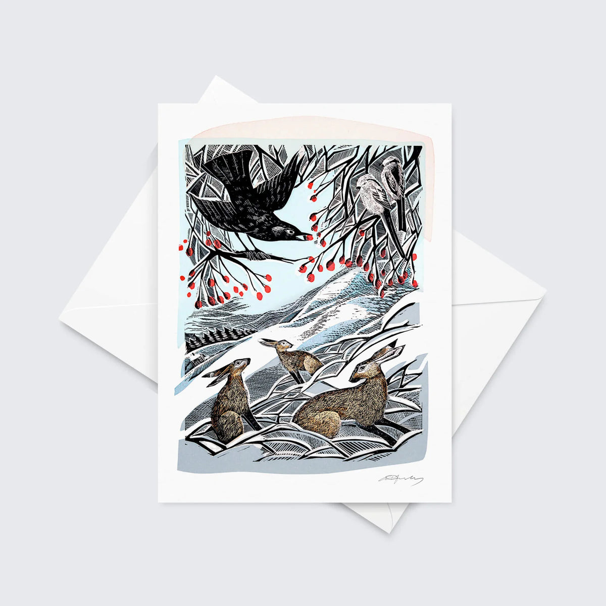 Angela Harding Hares in Conversation Christmas Cards / PK 8