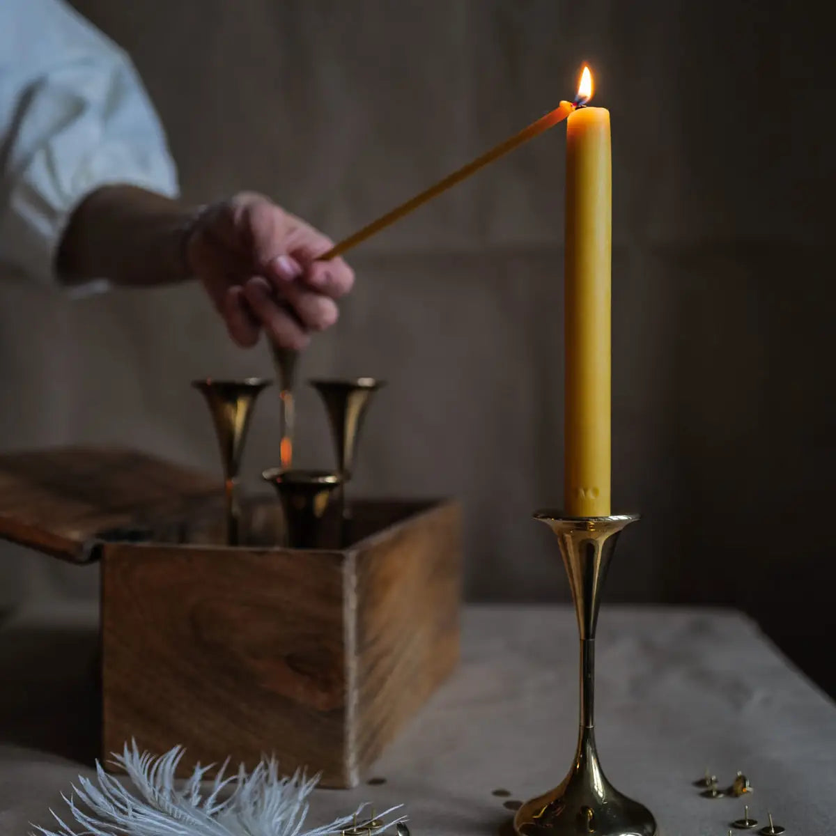 OVO Classic Beeswax Tapers, Set of 2