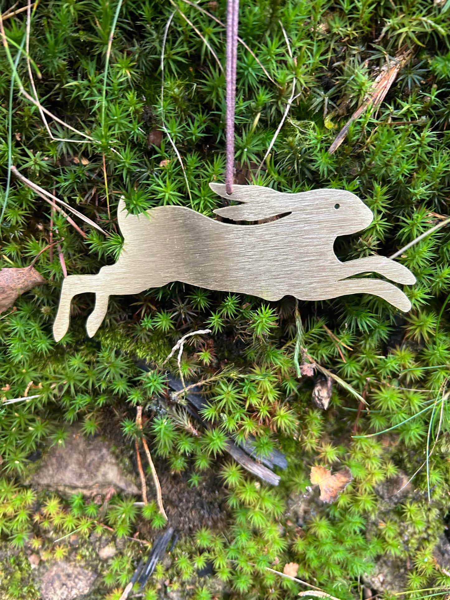 Solid Brass Leaping Hare decoration