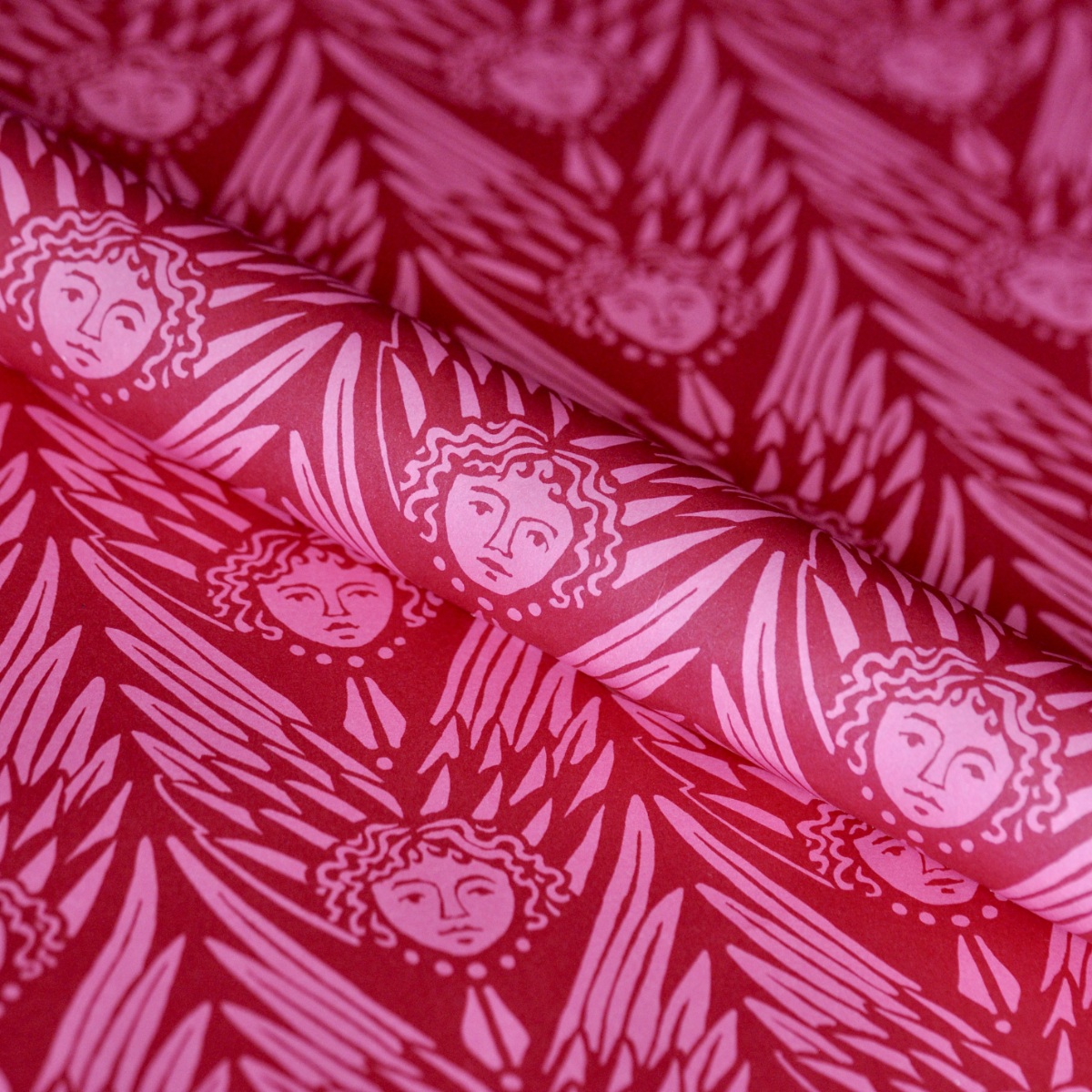 Cambridge Imprint Patterned Paper Suffolk Angels Plum Pudding