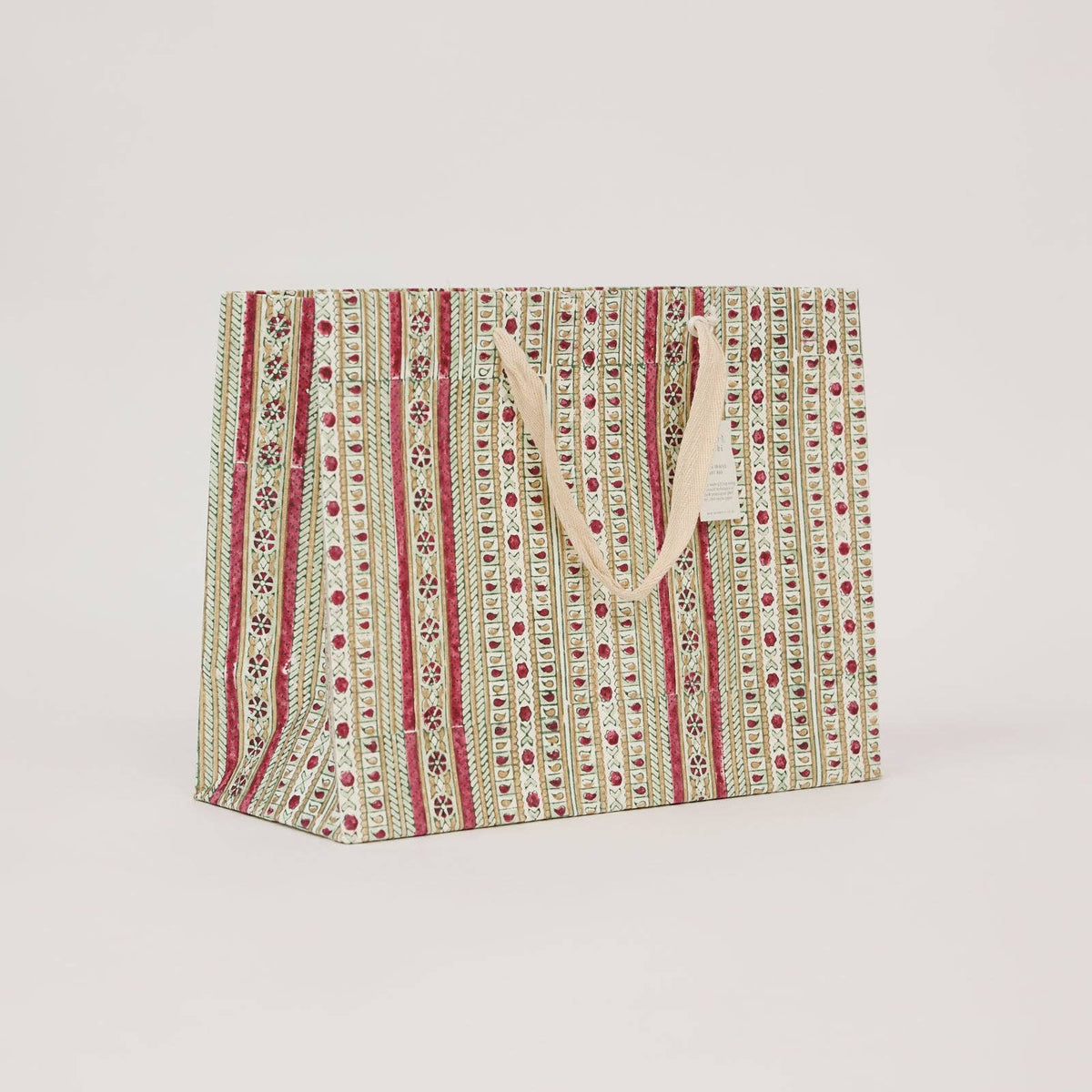 Block Printed Gift Bags (Large) - Traditional Christmas