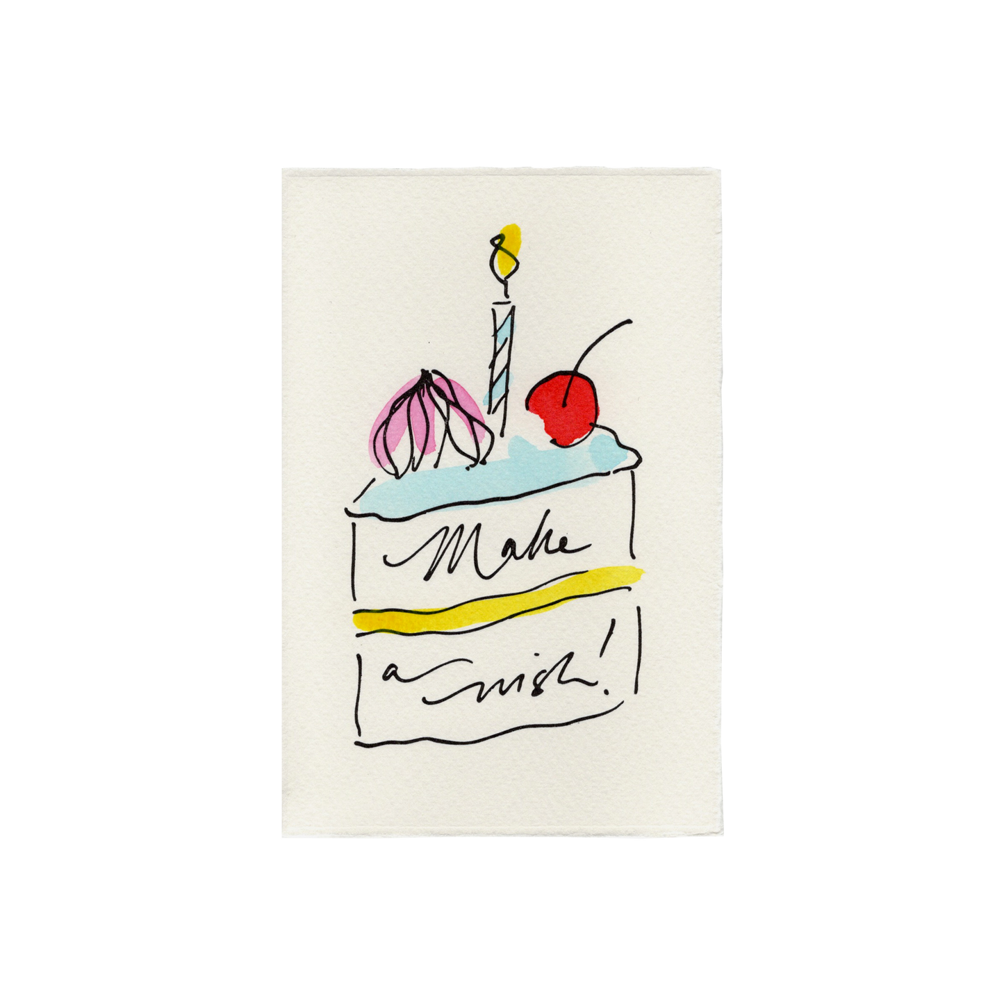 Make A Wish (Birthday Cake) Greetings Card: Candy Pink
