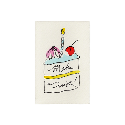 Make A Wish (Birthday Cake) Greetings Card: Candy Pink