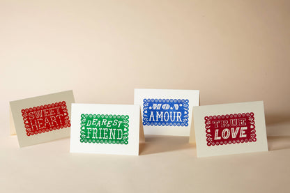 True Love Linocut Greeting Card