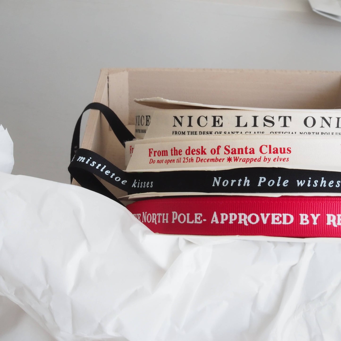 From the desk of Santa Claus Christmas ribbons