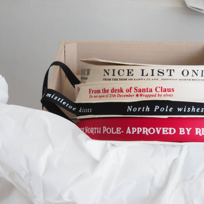From the desk of Santa Claus Christmas ribbons