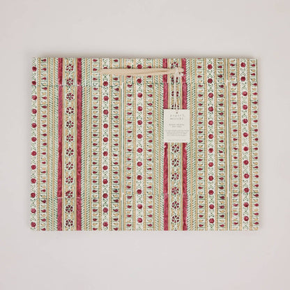 Block Printed Gift Bags (Large) - Traditional Christmas