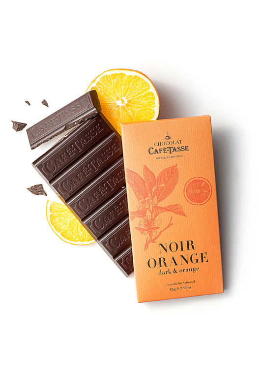 Cafe-Tasse Chocolate Bar 85g 
Black & Orange