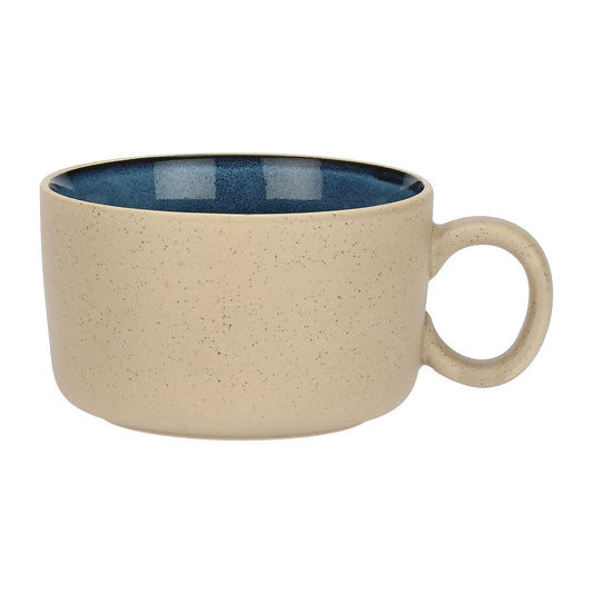 Coloured Glazed  Breakfast Cup 450ml Blue