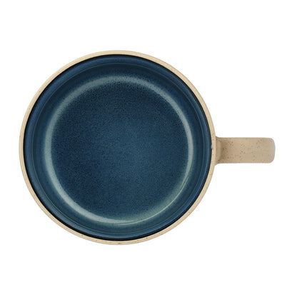 Coloured Glazed  Breakfast Cup 450ml Blue