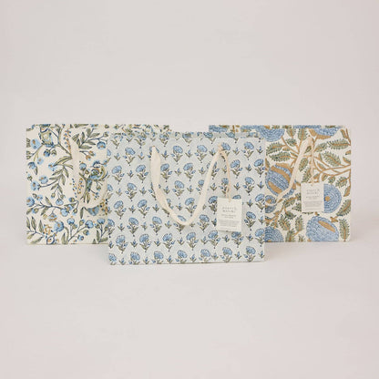 Hand Block Printed Gift Bags (Medium) - Blue Stone Collection