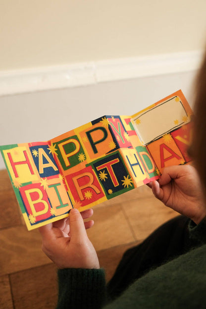Happy Birthday Concertina Greeting Card