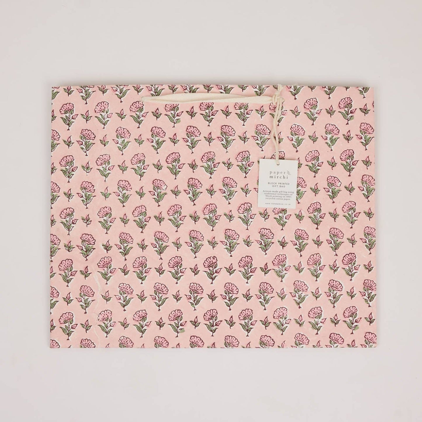 Hand Block Printed Gift Bags (Large) - Blush Refresh Collection